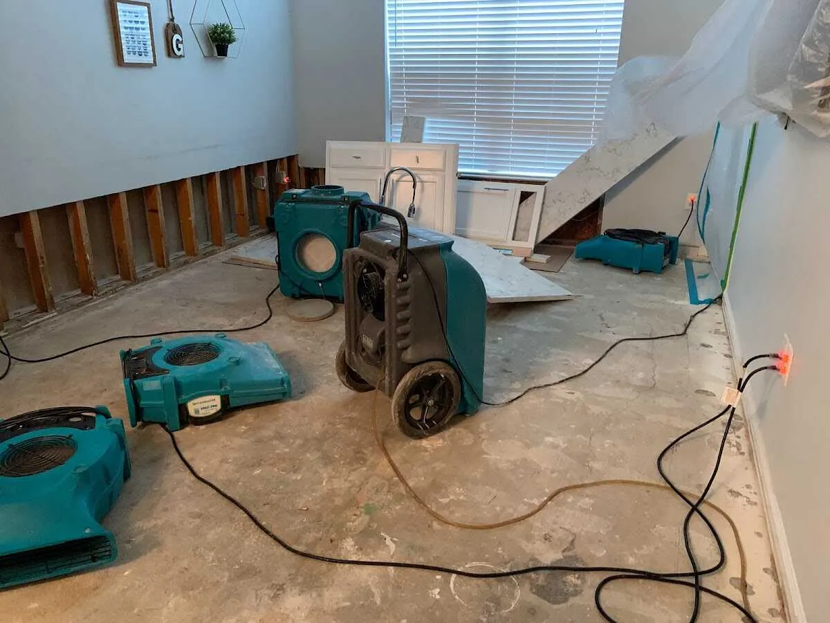 Dehumidifier in flood-cut room for Water Extraction & Removal in Branson